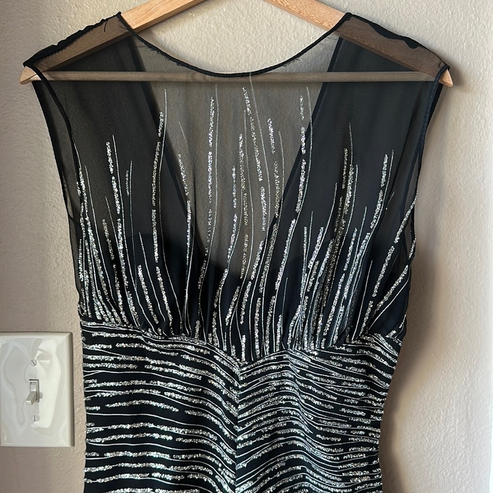 Vintage NEW LEAF BY SAMIR Sheer Glitter Sleeveless Dress